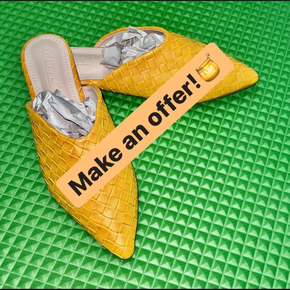 Yellow mule loafers